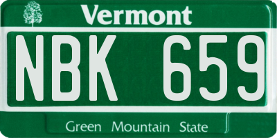 VT license plate NBK659