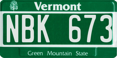 VT license plate NBK673