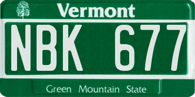VT license plate NBK677