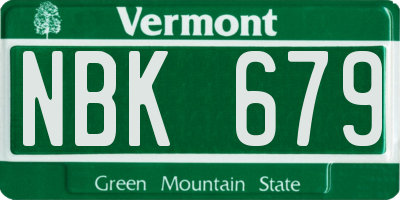 VT license plate NBK679