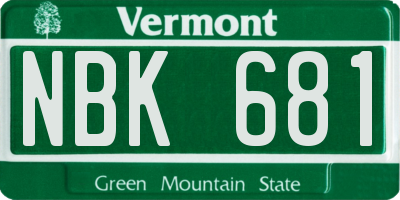 VT license plate NBK681