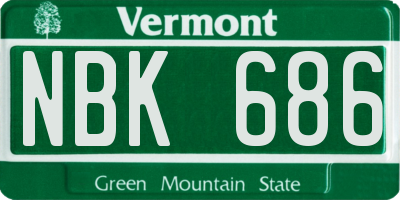 VT license plate NBK686
