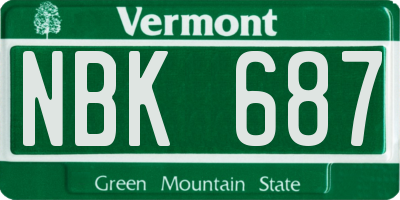 VT license plate NBK687