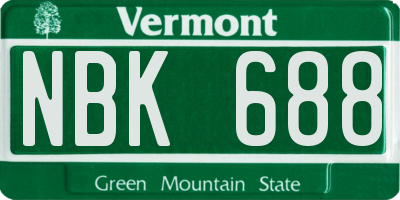 VT license plate NBK688