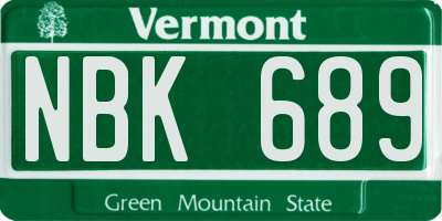 VT license plate NBK689