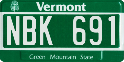 VT license plate NBK691