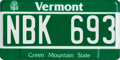 VT license plate NBK693
