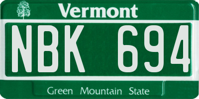 VT license plate NBK694