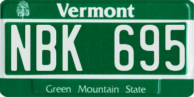 VT license plate NBK695