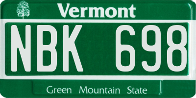 VT license plate NBK698