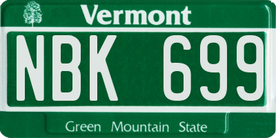 VT license plate NBK699