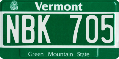 VT license plate NBK705