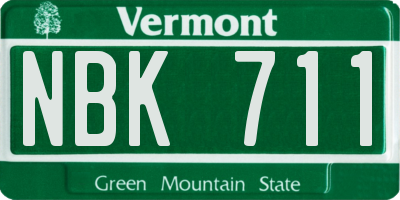 VT license plate NBK711