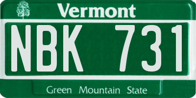 VT license plate NBK731
