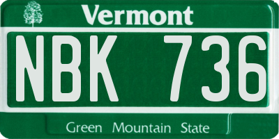 VT license plate NBK736