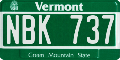 VT license plate NBK737