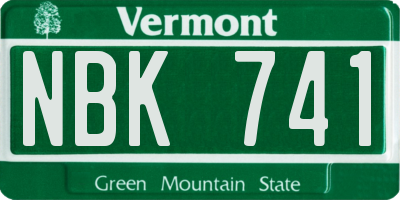 VT license plate NBK741