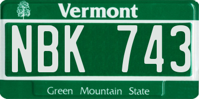 VT license plate NBK743