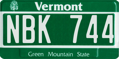 VT license plate NBK744