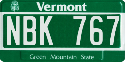 VT license plate NBK767
