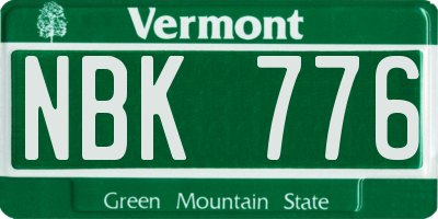 VT license plate NBK776