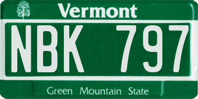 VT license plate NBK797