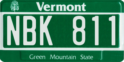 VT license plate NBK811