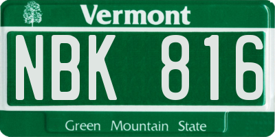 VT license plate NBK816