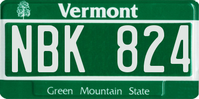 VT license plate NBK824