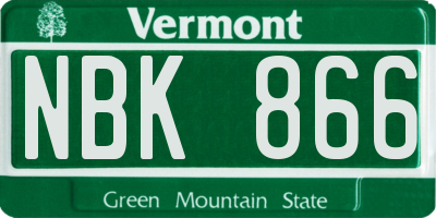 VT license plate NBK866