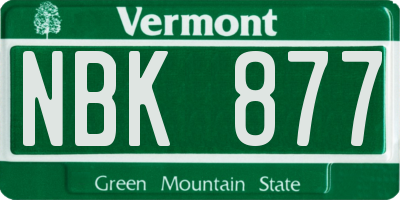VT license plate NBK877