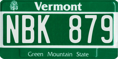 VT license plate NBK879