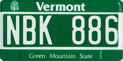 VT license plate NBK886