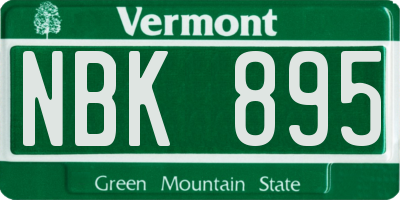 VT license plate NBK895