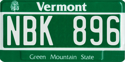 VT license plate NBK896