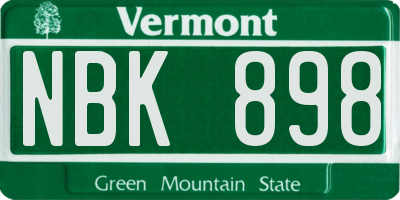 VT license plate NBK898