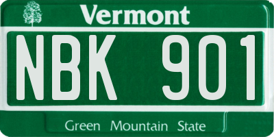 VT license plate NBK901