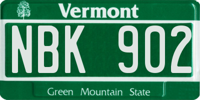 VT license plate NBK902