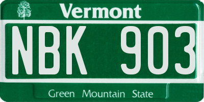 VT license plate NBK903