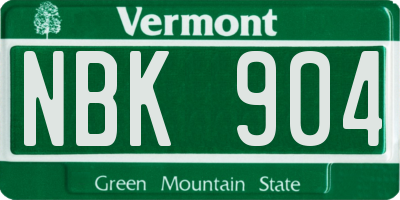 VT license plate NBK904