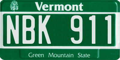 VT license plate NBK911