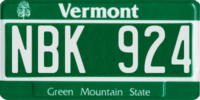 VT license plate NBK924