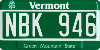 VT license plate NBK946
