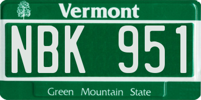 VT license plate NBK951
