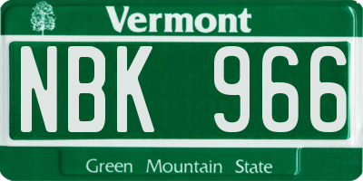 VT license plate NBK966