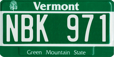 VT license plate NBK971