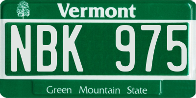 VT license plate NBK975