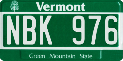 VT license plate NBK976
