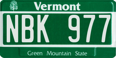 VT license plate NBK977
