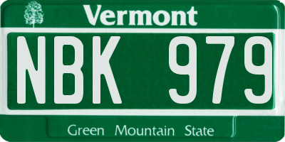 VT license plate NBK979